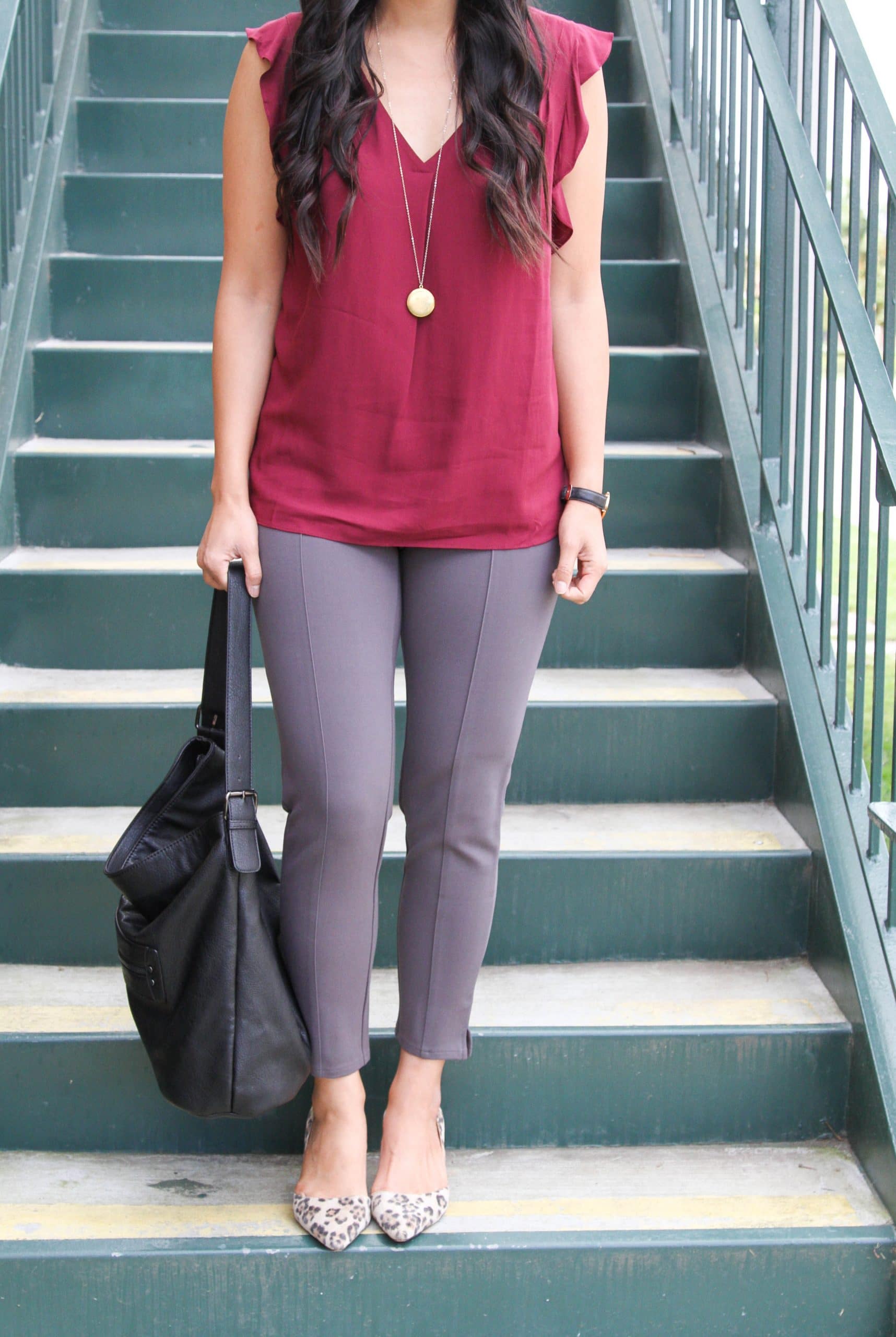 Business Casual Outfit with Grey Pants 